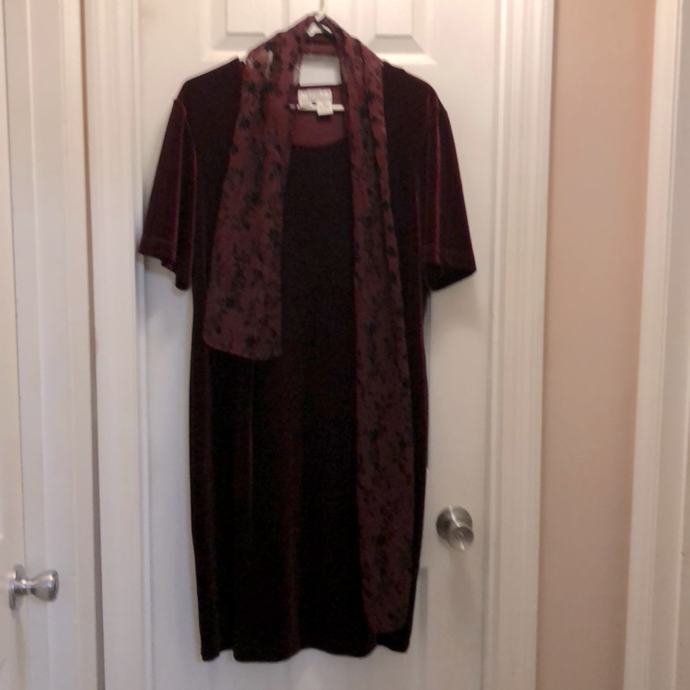 Women’s Crushed Velvet Dress w/matching scarf